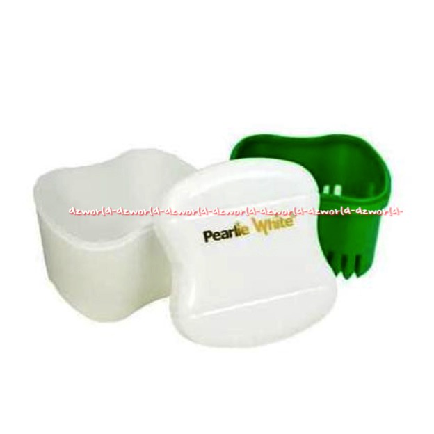 Pearlie White Denture Bath Denture Storage Cointainer With Rinsing Basket Kotak Tempat Gigi Palsu Aga Higienis Pearliewhite