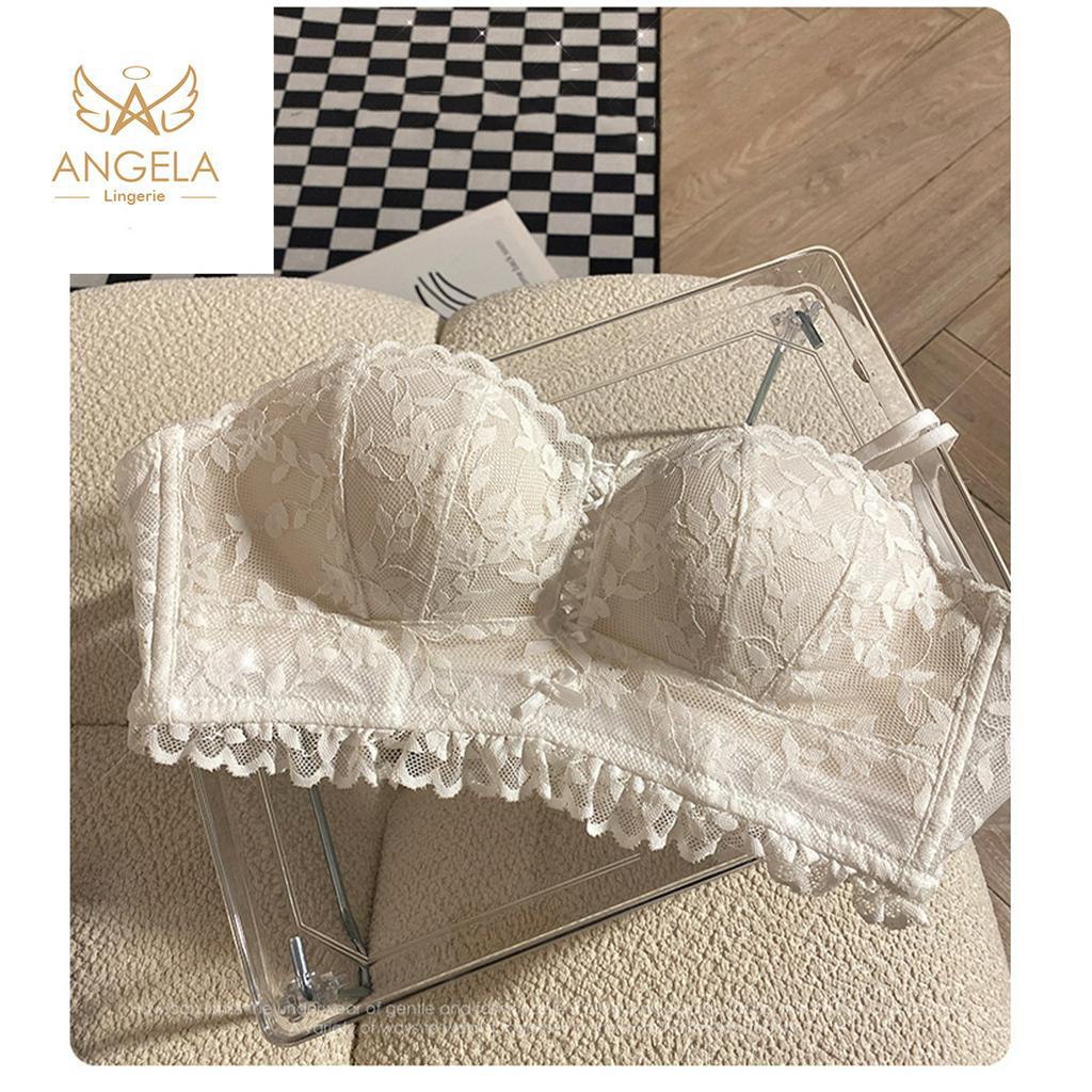 ANGELA PREMIUM JAPAN Bra BH Push Up Set No Kawat Celana Dalam Wanita Bikini Sport Beha Lingerie Korea Fashion Bralette Remaja Perempuan Sexy Pakaian Dalam COD Renang Motif Cewek Pita Bunga Murah Yola Tali Jumbo