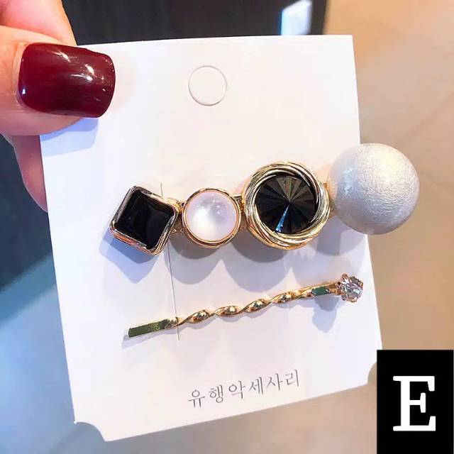 Jepit set mutiara korea baru desain batu dan mutiarA. Korean pearl hairpin set