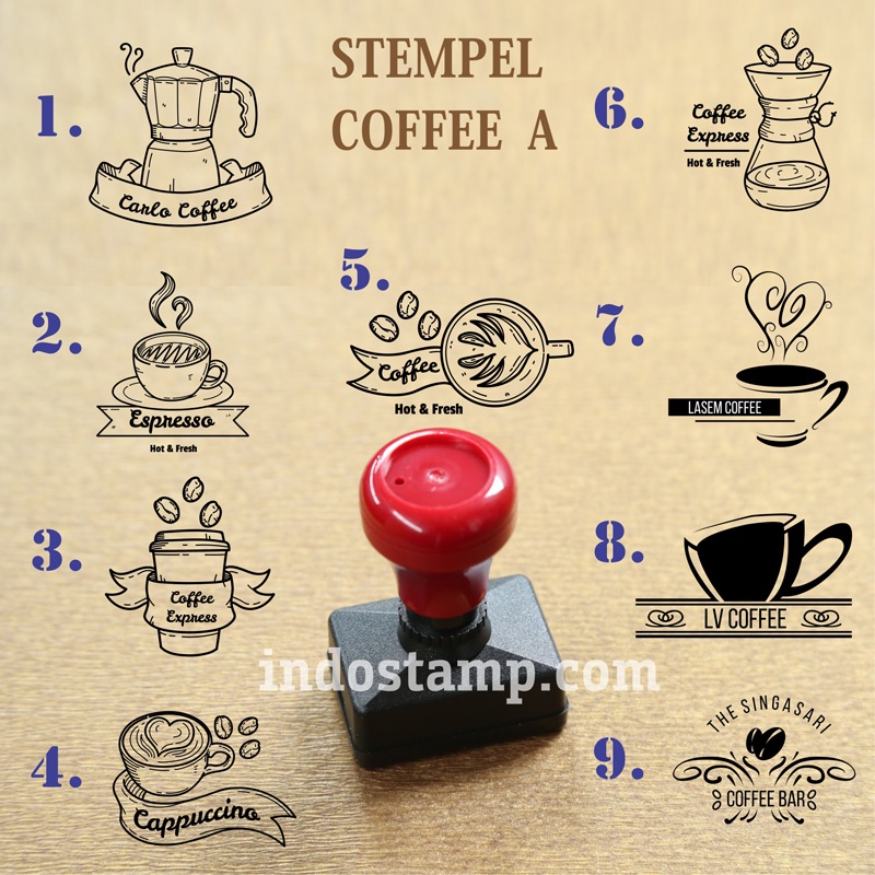 stempel coffee kopi shop warung makan nota resto custom flash indostamp