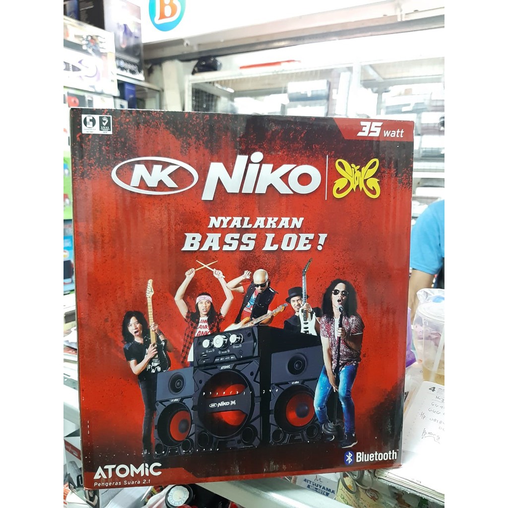SPEAKER BLUETOOTH NIKO 35W ATOMIC. SPEAKER AKTIF 2.1 MULTIMEDIA