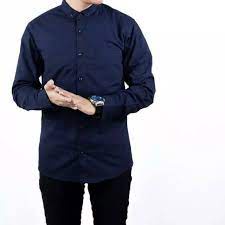 Baju Kemeja Pria Cowok Polos Lengan Panjang Slimfit Oxford