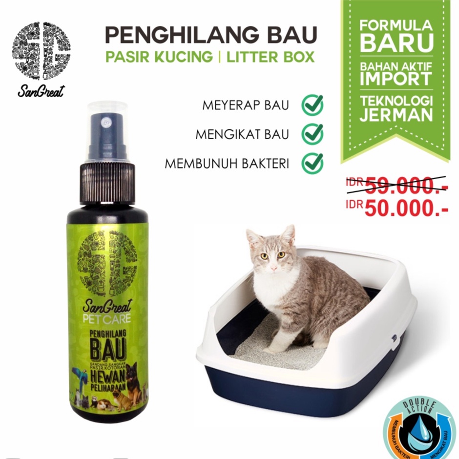 Semprotan bau kucing parfum pewangi kotoran kucing semprotan penghilang bau urin pup kucing pewangi pasir kucing  pengharum pewangi pasir kandang kucing anjing hamster litter box kucing 100 ml  pet odor remover