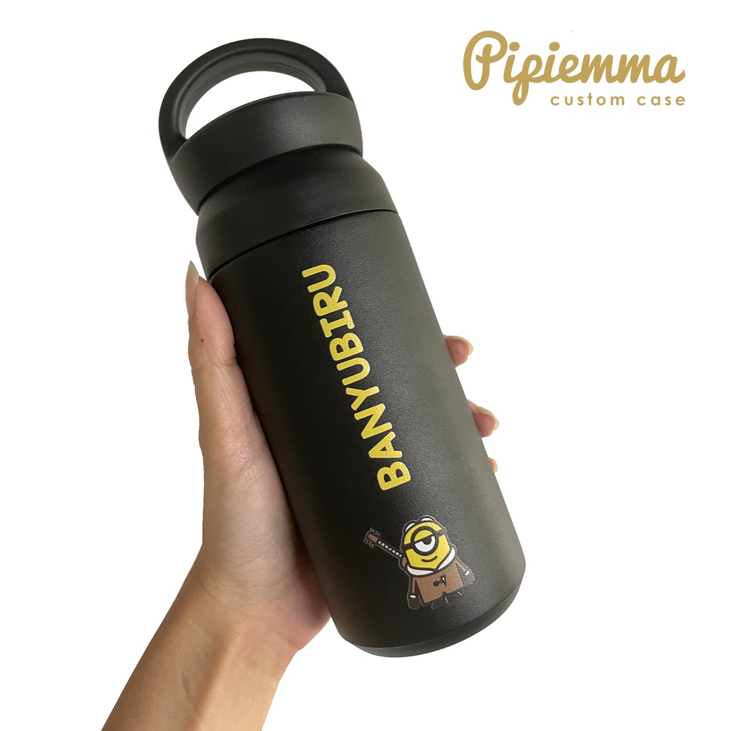 Tumbler Botol Minum Minion Thermos Lucu Custom Nama Anak Sekolah Kado Souvenir