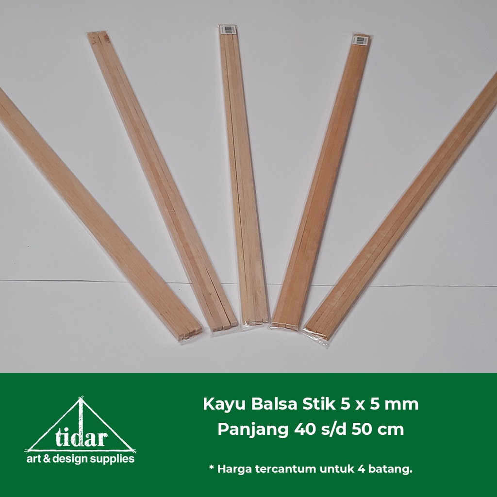 Kayu Balsa Stick 5 mm / Balsa Stik / Kayubalsa