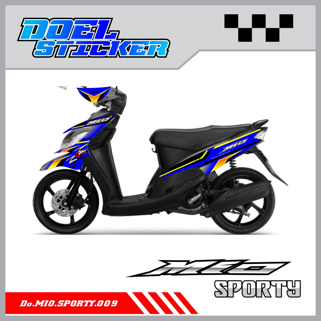 STICKER STRIPING MIO SPORTY , SMILE - STICKER STRIPING LIST VARIASI HOLOGRAM , CROME MIO SPORTY , MIO SMILE DOEL 009