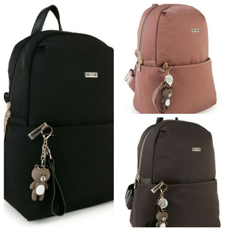 En-ji by Palomino Vanny Black Pink Grey tas ransel wanita ENJI