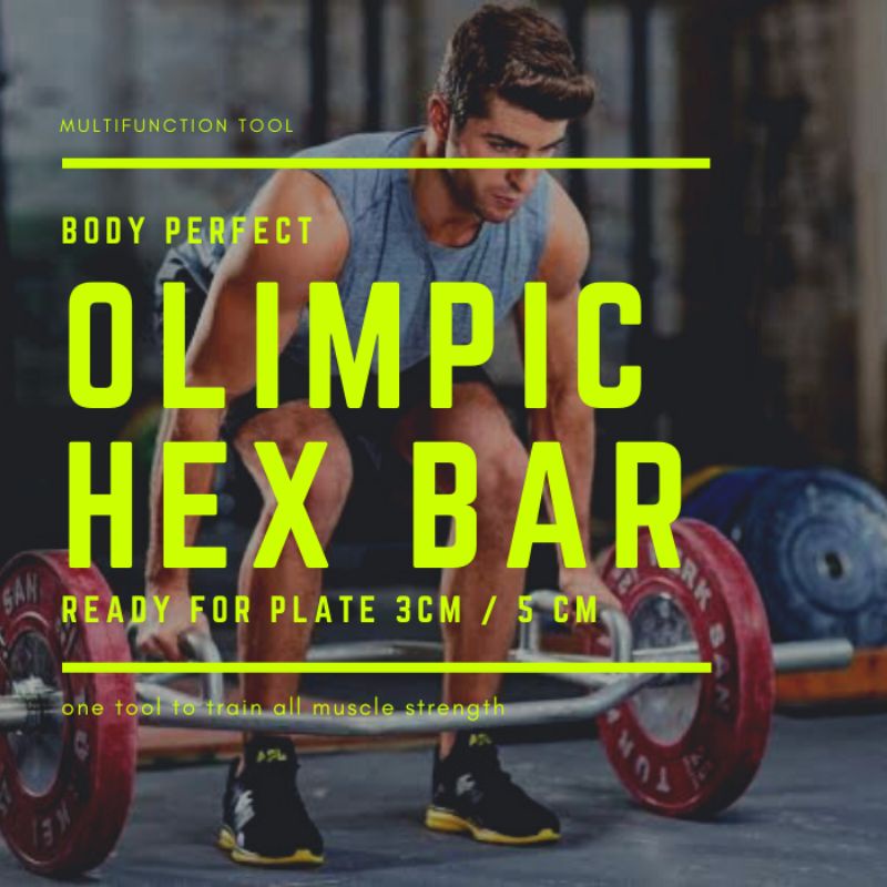 Home Gym Fitness Olimpic Hex Bar Trap Six Border