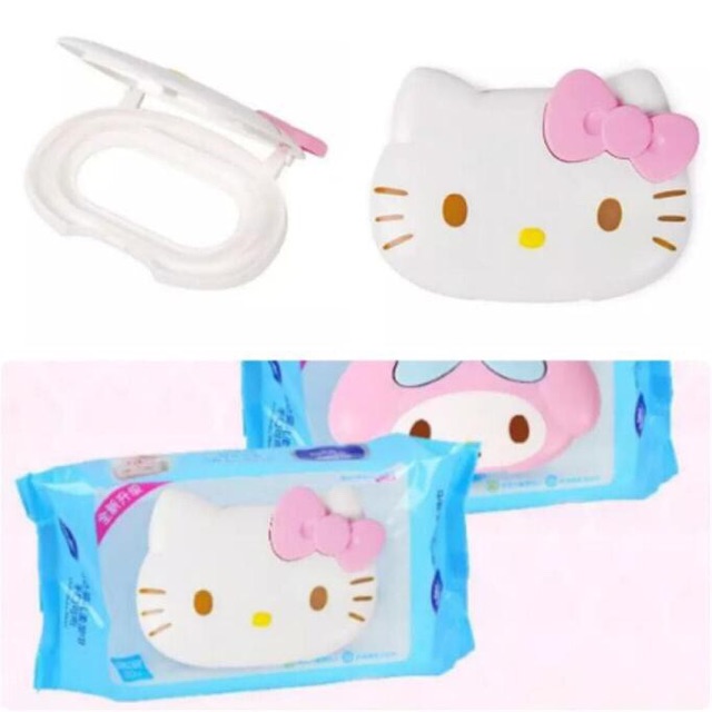 Penutup Tutup Tissue Tisu Basah Sanrio Hello Kitty Melody Gudetama Doraemon / Wet Tissue Cover Reusable