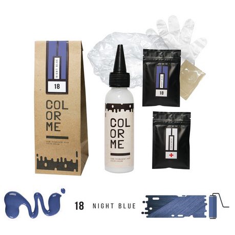 COLOR ME NIGHT BLUE hair color cream cat pewarna rambut