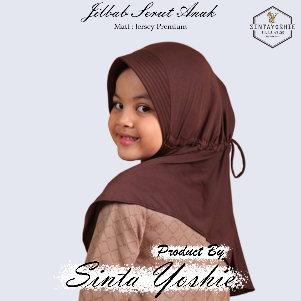 Jilbab Instan Anak Jersey 4-10 Tahun Serut Belakang Hijab Instan Kerudung Anak Jersey