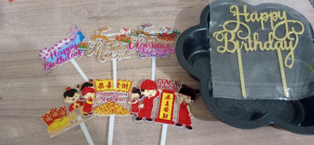 Ti-0119-b Topper Tulisan Gong Xi Fa Cai Chinese New Year Imlek Merah