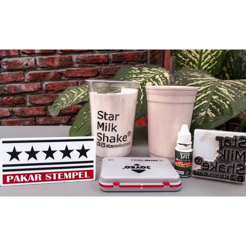 ~PROMO RAMADHAN~ Paket Stempel Cup Gelas plastik Stempel Logo Minuman stempel plastik gelas teh boba