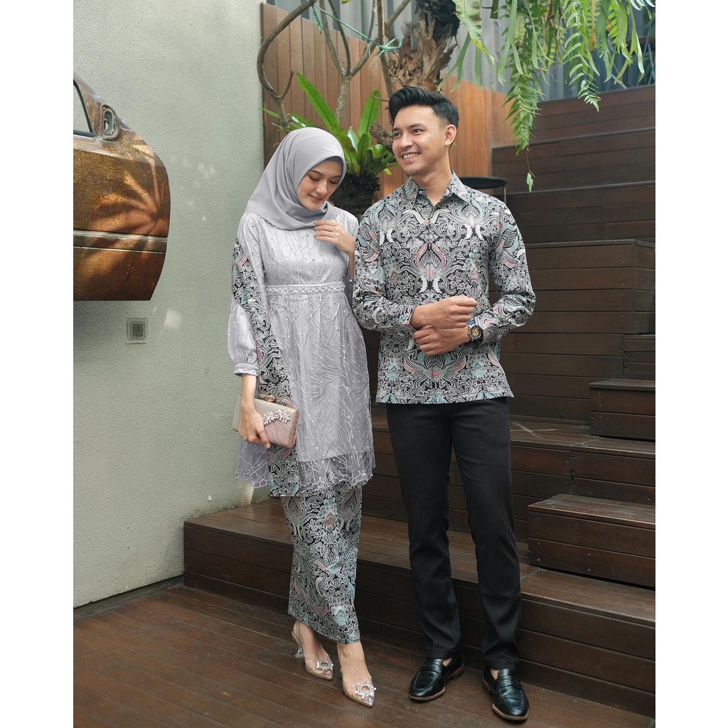 Maura Couple - Sania Ruffle Batik Couple Ori Ndoro Jowi DNT Garansi Termurah Terbaru - Set Couple MAHESWARI