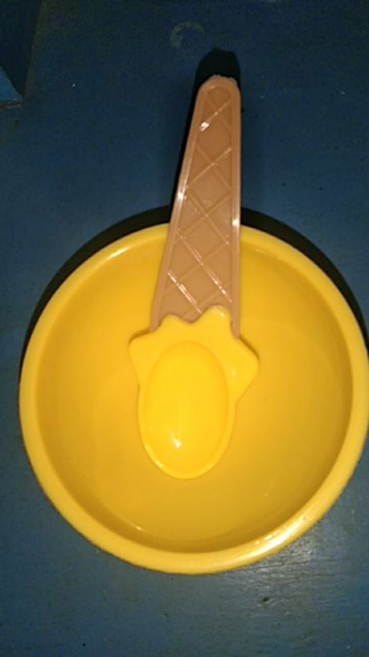 Mangkok Es Krim - Mangkuk Cemilan Ice Cream Bowl Set Mangkok Sendok Plastik Cute Cone Warna  Imut