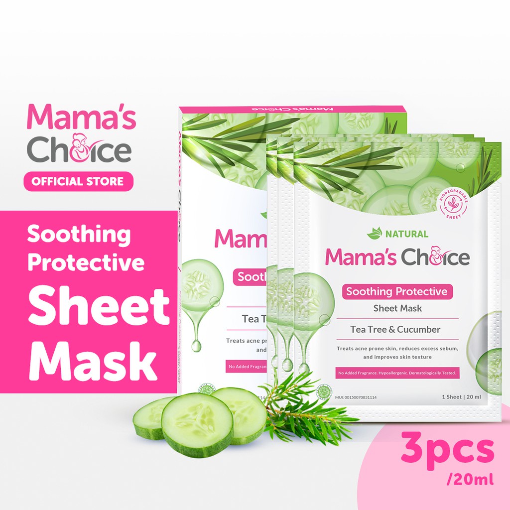 Mama's Choice Sheet Mask Soothing Protective / Masker Wajah Isi 3 pcs