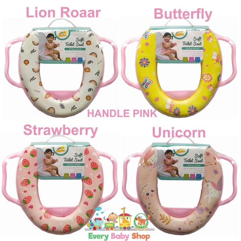 FL059 BABY FLOW SOFT POTTY TOILET SEAT RING CLOSET WITH HANDLE Alas Dudukan Portable Training Anak