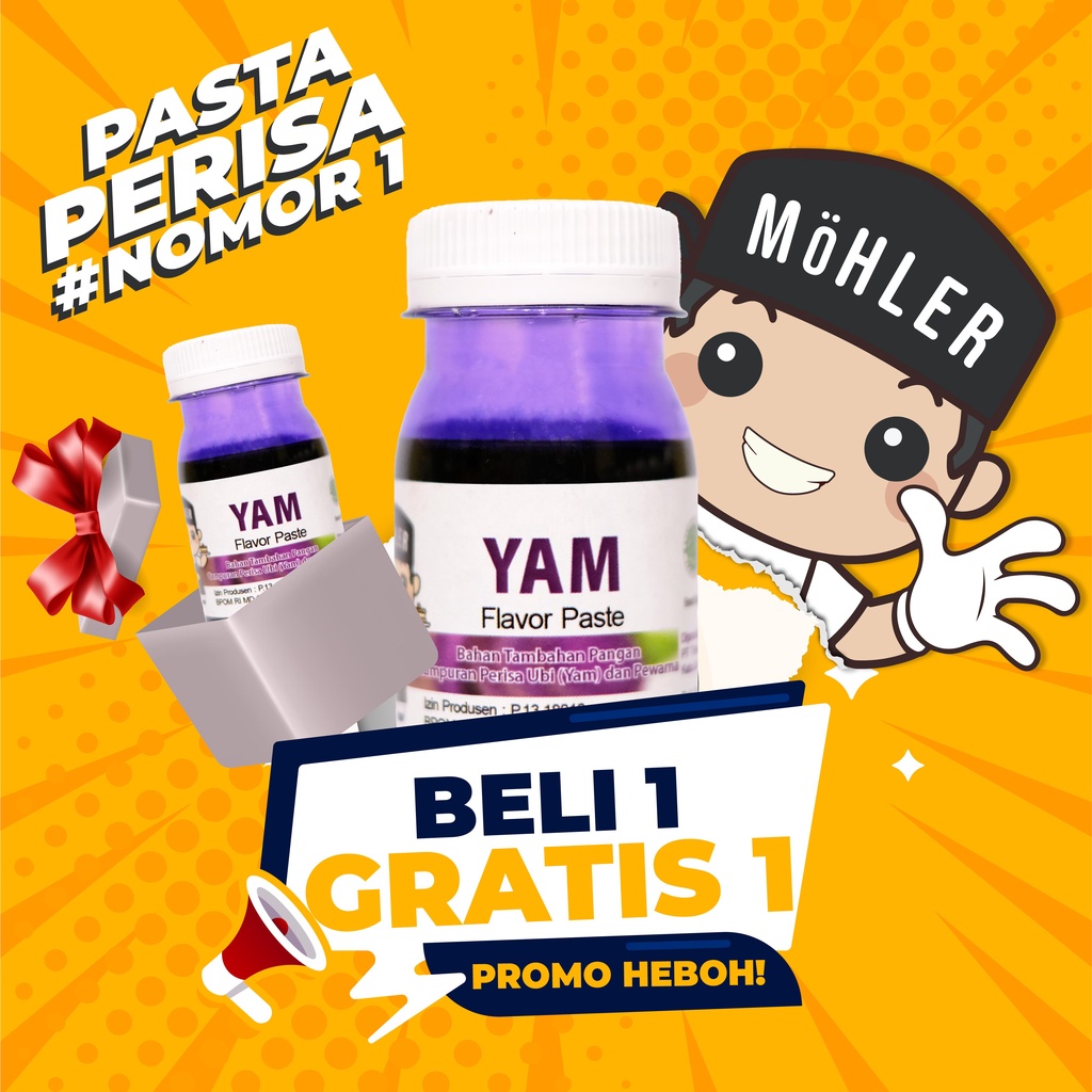 MOHLER Pasta perisa pewarna UBI / YAM (KLIK KOMBO HEMAT UNTUK BELI 1 GRATIS 1)