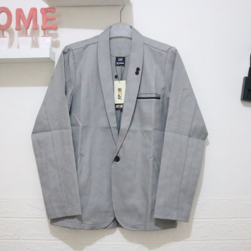 Blezer Pria Kekinian /Jas Belezer Slimfit Kasual Warna Abu / Blazers Formal