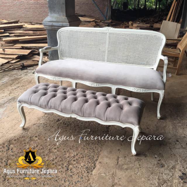 KURSI SOFA ROTTAN & STOOL (sofa custom stool set duco)