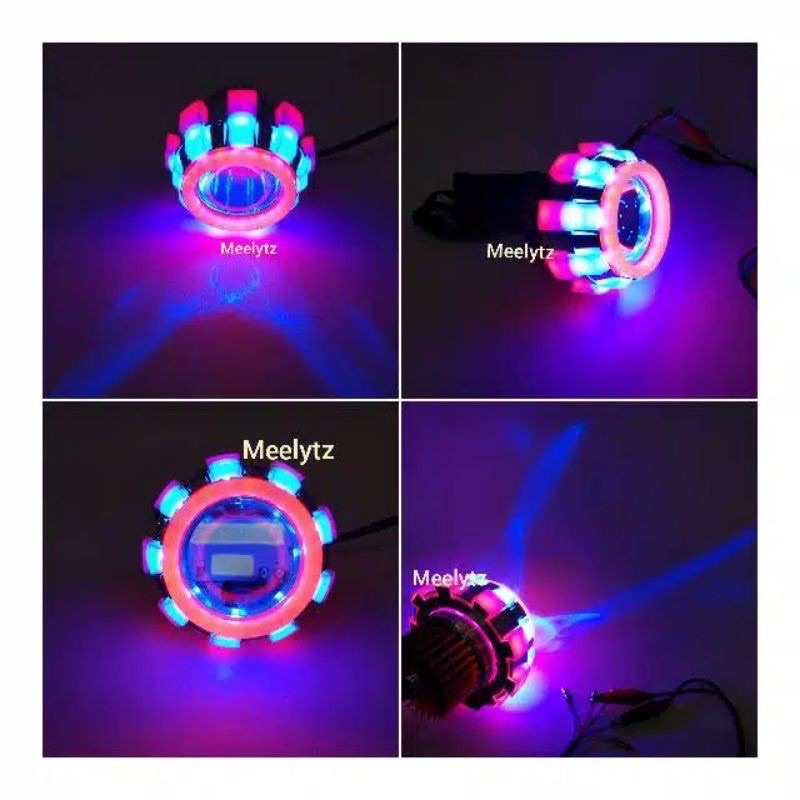 Lampu Utama GEN 2 Projie Middle Red Blue Red Blue hi low jauh dekat high model ubur-ubur