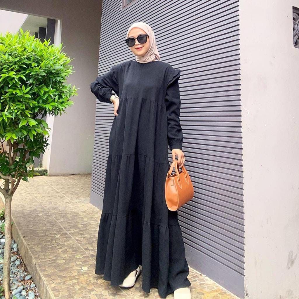 1KG MUAT 4PCS | LESTA DAILY DRESS MAXY PANJANG RUFFLE HITS OOTD SELEBGRAM FASHION GROSIR MURAH WANITA