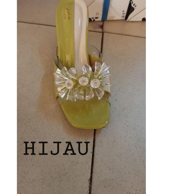 ➶ sandal heels wanita payet cantik 7cm an903 ☁