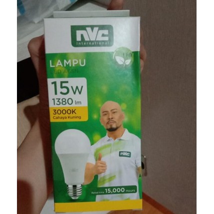 Lampu LED NVC-A65N / Warna Kuning 15 Watt / Bohlam Murah Hemat Listrik