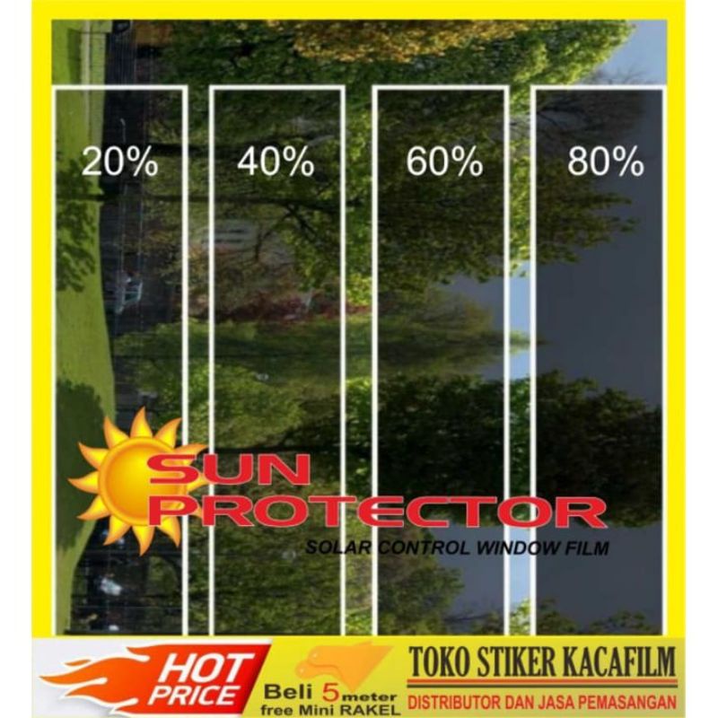 Stiker Kaca Film Jendela Rumah Sticker Kaca Film Mobil Riben Hitam 20% 40% 60% 80% Redam Panas