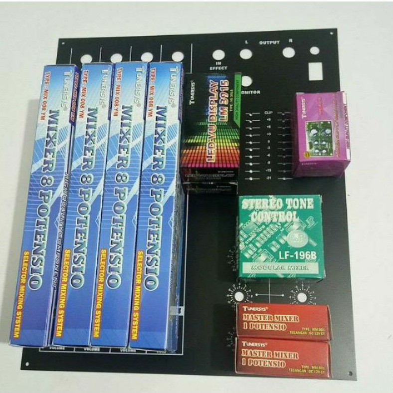 Paket mixer 8 potensio 4 channel plus panel mixer by tunersys