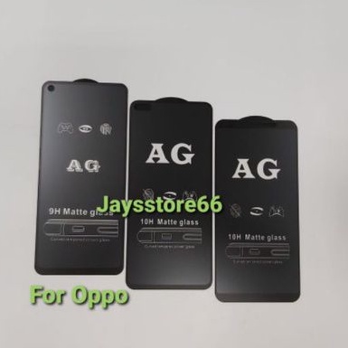 AG MATTE TEMPERED GLASS 9H ANTI MINYAK DOFF BLACK OPPO F3 F3+ F11 F11 Pro Reno 2F 4 4F A31 2020 A52 A53 2020 A54 A5 2020 A9 2020 F5 F7 F9