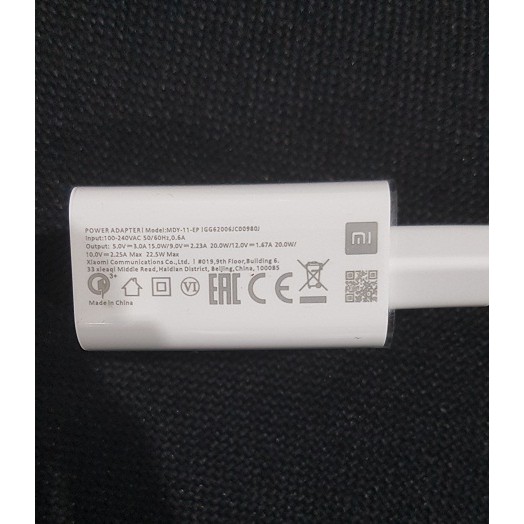 XIAOMI Charger 22.5W MDY-11-EP + Type C Redmi Note 7 8 Pro Original