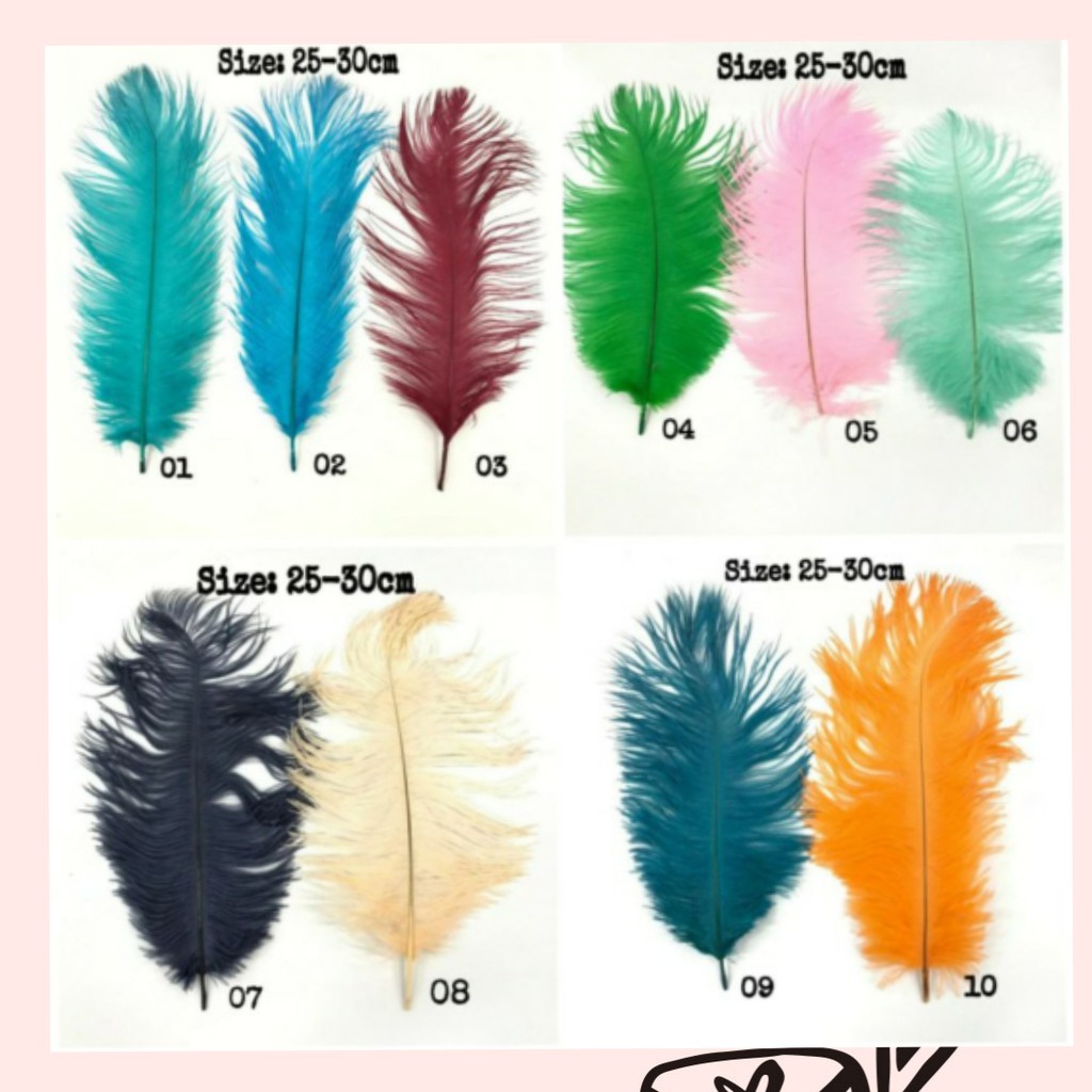 1 HELAI 15 CM - 40 CM BULU OSTRICH | DEKORASI | FASHION | HAIRPIECE