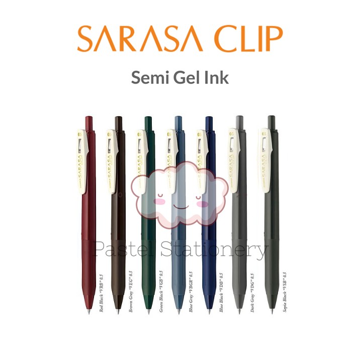 

Pulpen Gel Zebra Sarasa Clip Vintage Color 0.5mm - Bolpen Pena Pen Warna 0,5 mm