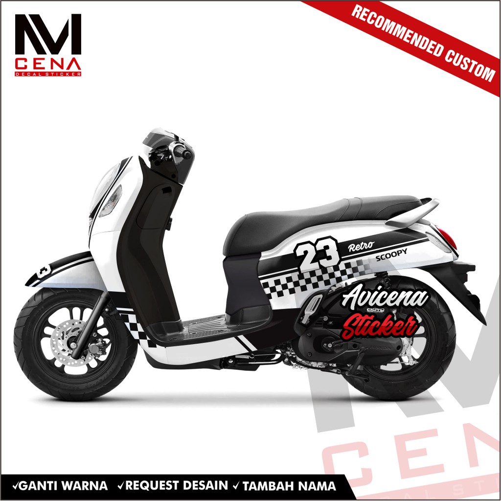 Sticker Striping Decal Scoopy Prestige New 2021 Decal Sticker New Scoopy Prestige 2021 Full retro