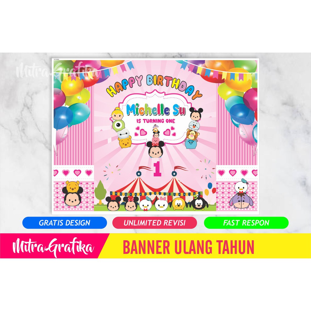 Backdrop Ultah Background Wallpapper Banner Ulang Tahun Tema TSUM