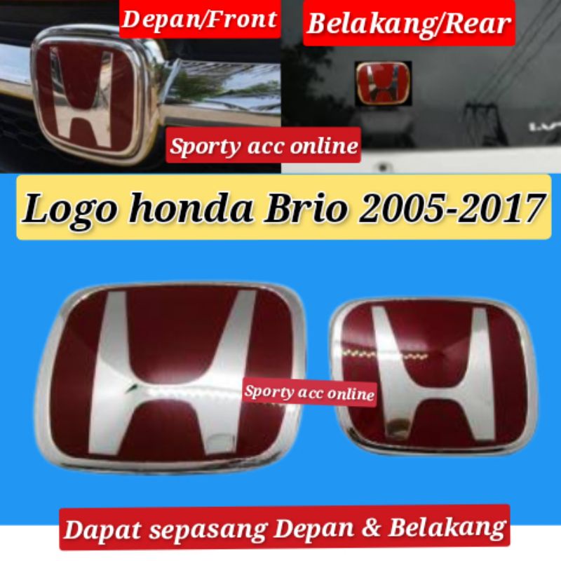 logo honda merah brio 2005-2015 merah original depan belakang