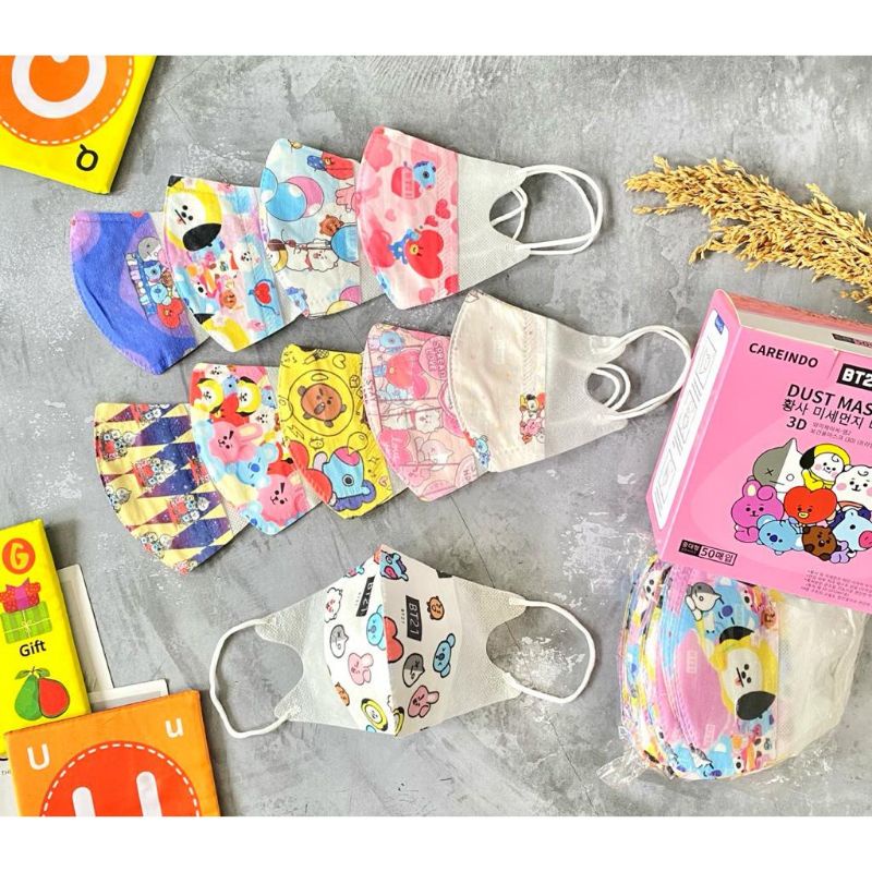 MASKER DUCKBILL ANAK BTS MIX MOTIF