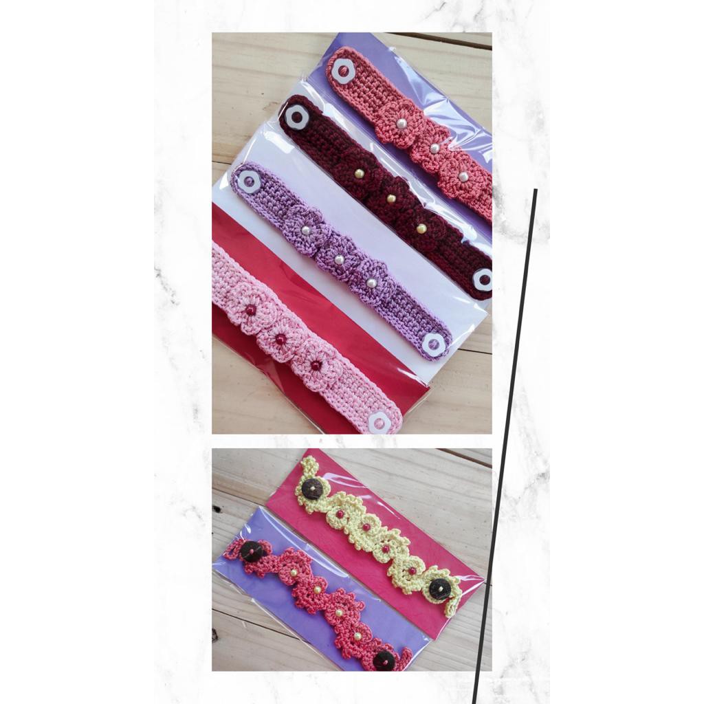 Konektor Masker / Pengait Tali Masker Rajut Hijab / Konektor Hijab Motif / Konektor hijab