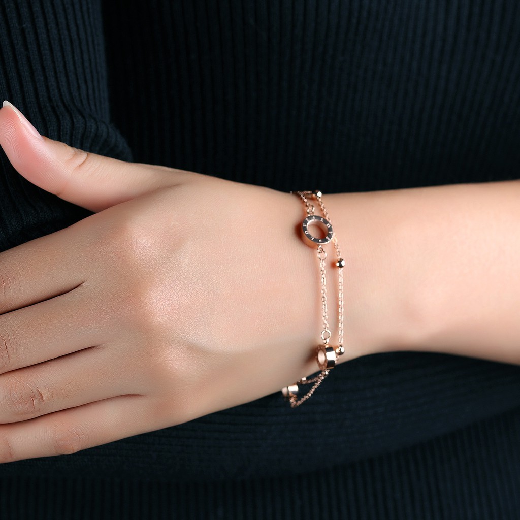 Gelang Bracelet Wanita Aksesoris Titanium Korea Cocok Hadiah GK039 rose gold trendy sederhana murah