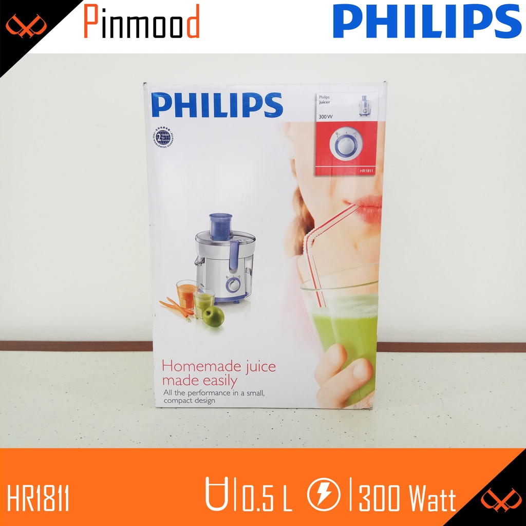 PHILIPS JUICER HR-1811 / HR 1811 / KAPASITAS 0,5 LITER / HR1811 JUS BUAH PREMIUM PENGEJUS