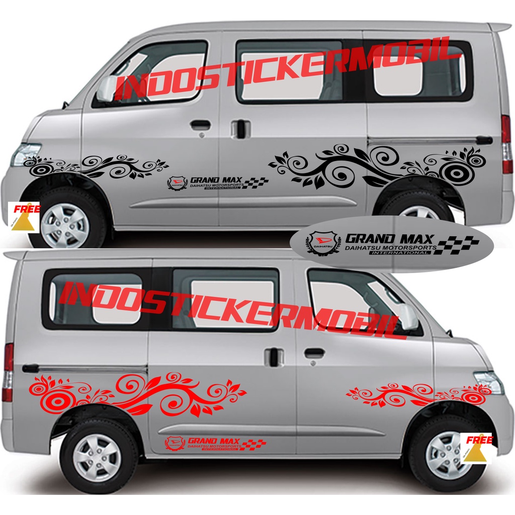 STICKER STIKER MOBIL DAIHATSU GRANDMAX MOTIF BATIK STIKER MOBIL MINI BUS GRAND MAX APV CISTOM TEXT