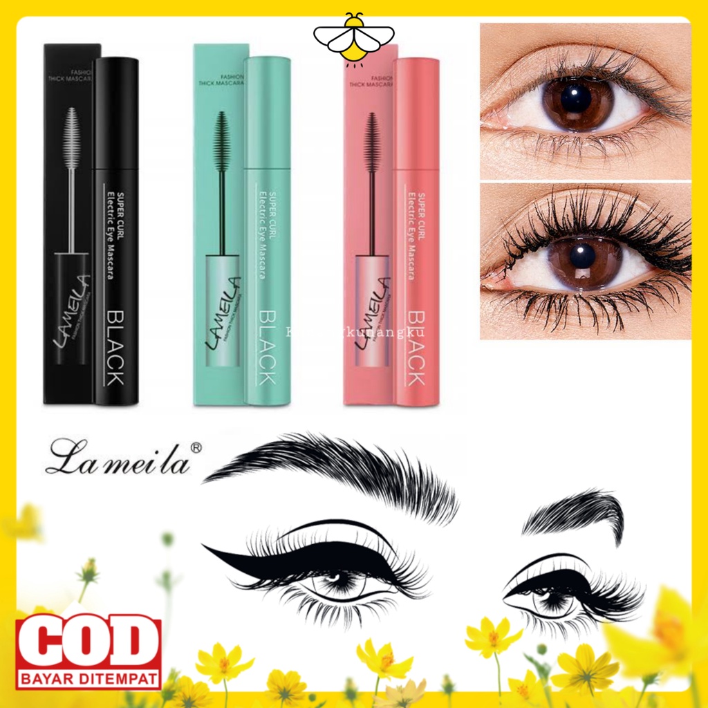 ORIGINAL MASKARA LAMEILA 3D WATERPROOF ANTI AIR TAHAN LAMA 3WARNA/EYE LINER LAMELIA