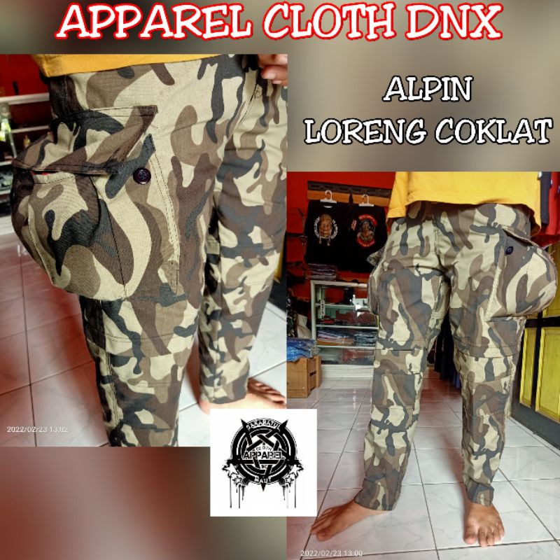 CELANA ALPIN ALPINA ALPINE KEMPOL GEMBOL PUNK MERAH HITAM BIRU LORENG DORENG ARMY KREM CREAM CREM, C