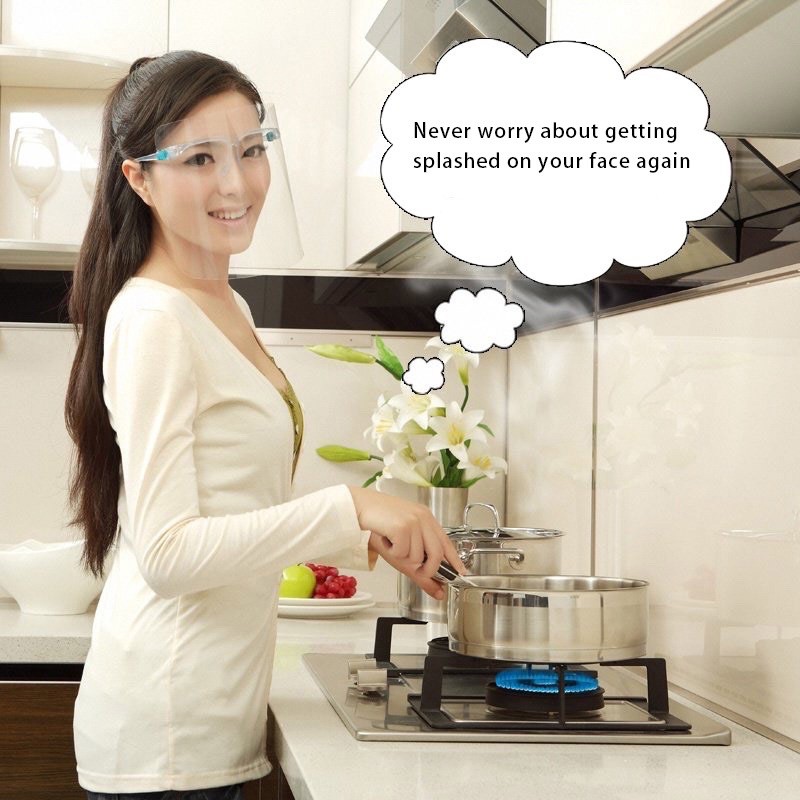 Creative Oil-Splash Proof Mask Cooking Transparent Face Protective Shield Kitchen Gadget Tool