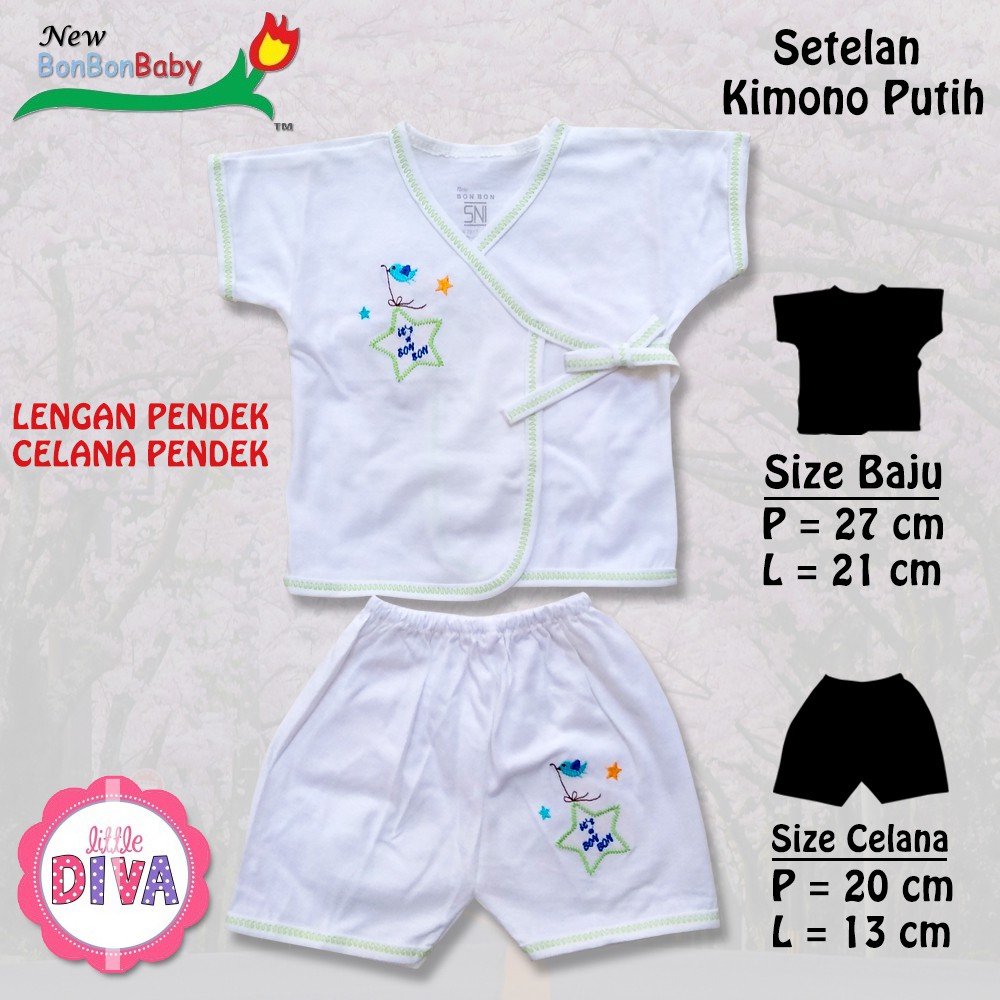 Setelan Bayi Newborn KIMONO Bayi Set Baju / Celana Bayi new born kuting pendek tanpa lengan putih halus kado newborn baru lahir baju kutung