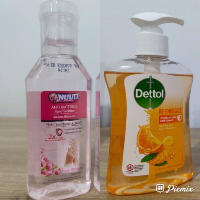 Paket murah Hand Sanitizer Nuvo + Hand wash Dettol