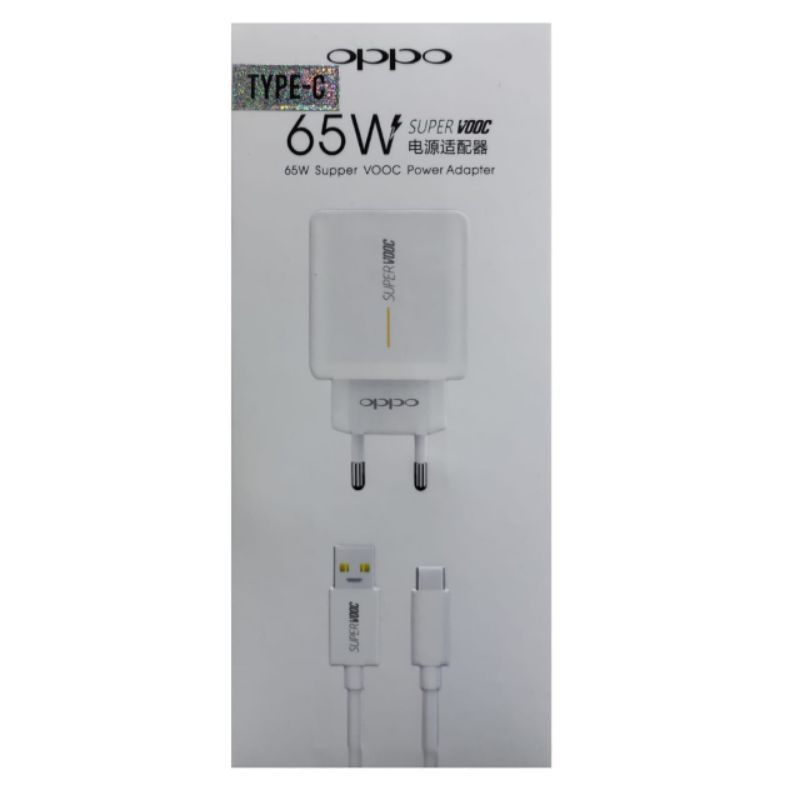 TRAVEL CHARGER OPPO RENO ACE 2 1USB 65W SUPER VOOC CASAN OPPO RENO ACE2 1USB 65W MICRO TYPE-C