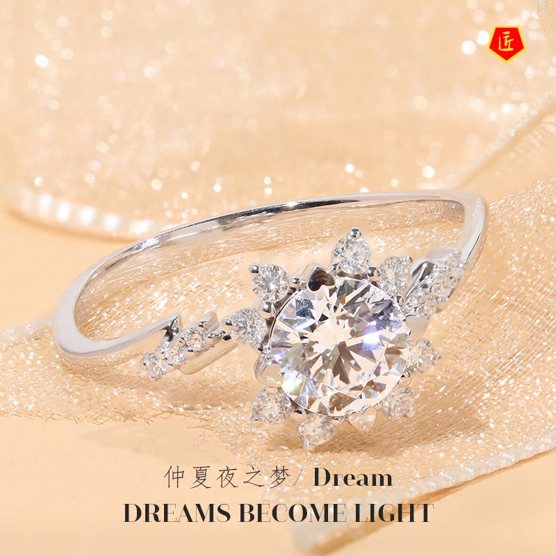 [Ready Stock]Fashion Temperament 2 Karat Moissanite Ring