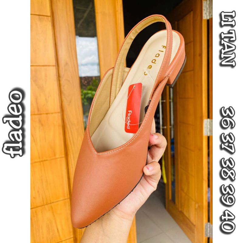 SANDAL SEPATU SELOP MULES TALI WANITA BRAND FLADEO ORIGINAL